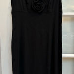 Doncaster Vintage Silk Goth Formal Midi Dress Rosette Detail Size 8 Cocktail Photo 0
