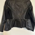Theory  Black Lambskin Leather Open Front Jacket Size Small Photo 4