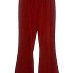 Aerie Groove On Rib Velour Flare Pants Size Medium In Red Orange Pull On Stretch Photo 0