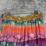 Geri C Skirt Rainbow Sequins Colorful Floral Midi Bohemian Peasant Gypsy XL Purple Photo 3