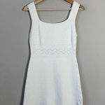 Storia NWOT Sleeveless Knit Mini Dress Womens Medium White Crochet Coastal Beach Photo 2
