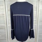 Anthropologie  (Meadow Rue) Casablanca Embroidered Boho Top Navy/White-Small Photo 1