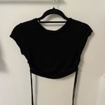 Cider  Black Cropped Top with Side Ties Photo 2