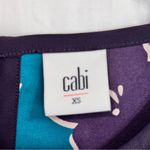 CAbi #3087 Warhol Teal & Purple Floral Print Sleeveless Tank Blouse Top size XS Photo 3