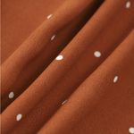 Rihoas Brown Polka Dot Pleated Midi Dress Orange Photo 5