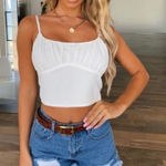 Tiger Mist ✨ White Tank Cropped Sz XS Top✨ Photo 0