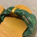 Havaianas Tropical Print Bow Slide Sandals with Yellow‎ Sole Summer Beach Flip Flops Photo 1