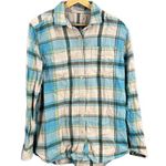 Gramicci Womens Shirt Blue Plaid Button Up Flannel Eco Organic Cotton Small Photo 0