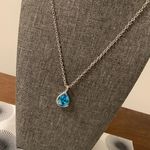 Handmade Sparkle Sky Blue Pendant Necklace  Photo 1