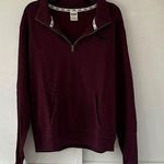 PINK - Victoria's Secret Victoria’s Secret PINK Women’s Maroon Quarter Zip Sweatshirt • Size Small Photo 0
