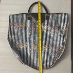 Sac GM Zip Floral Foldable Tote Bag Nautical Casual Preppy Vacation Classic Boho Blue Photo 6