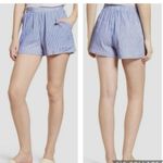 Bishop and Young  Shorts Striped Flared Blue S High Waist Preppy Weekend Vacation Photo 1