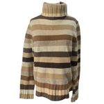 Old Navy Y2K  Lambswool Brown stripe turtleneck sweater size MEDIUM Photo 11