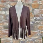 Karen Kane Brown faux suede jacket with fringe Photo 3