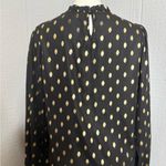Chic Long Sleeve Black Dress with Gold Accents Size L Photo 3