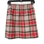 J. Crew Tartan Plaid City Mini Sidewalk Skirt Pull On, Sz 2 Red Photo 3