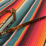 Size XL thin bling belt on leather Brown Photo 4