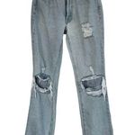 BDG SZ 24 Bootcut Jeans Mid-Rise Pockets Distressed Frayed Hems Light Wash Blue Photo 0