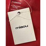 Miaou Jinx Top in Strawberry Large New Womens Faux Leather Vegan Cropped Tank Red Photo 8