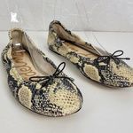 Sam Edelman  Women's Shoes 8 Brown Snakeskin Print Leather Embossed Flats Photo 0