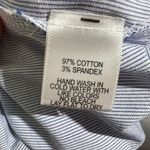 Gibson  Ruffle-Sleeve Dress Size Large Blue Stretch Cotton Photo 5