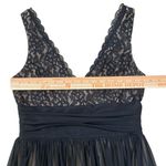 Victorian dark romance Black lace v neck a line dress wedding guest Size 8 Photo 1