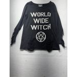 KILLSTAR  World Wide Witch Black Knit Sweater Pentagram Ripped Distressed M Photo 1