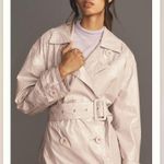 Anthropologie Maeve Patent Faux Leather Trench Coat NEW Size Medium Photo 2