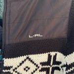 Ralph Lauren  Black & White Western Fair Isle Knit & Nylon Sweater Jacket Photo 4
