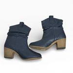 Charles Albert  Navy Western Cowboy Ankle Boots Vegan Leather Womens Size US 8 Photo 4