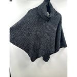 Roots  One Size Dark Grey Turtle Neck Knit Poncho Photo 4