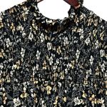 Avenue Whimsigoth Babydoll Dress 22/24 Black Floral Smocked Ruffle Neck Romantic Photo 4