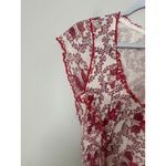 Free People Oh My Baby Tee Cropped Top Mesh Ruched Floral Boho Festival Large Photo 2