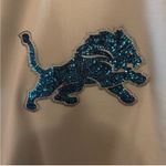 NFL Detroit lions White Sweater with glitter sequins Blue Lion Design! Size XS Photo 2