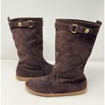 Coach Womens Boots Brown Maressa Suede Mid Calf Monogram Logo Buckle US 7.5 B Photo 6