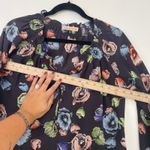 Rebecca Taylor 100% Silk Navy Floral Print Long Sleeve Blouse Women's Size 4 Photo 6