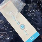 Patra Midnight Blue Long Sleeve sheer & sequin dress size 14 Photo 9