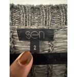 Sen Open Knit Sweater Gray V Neck Oversized Long Sleeve Asym Hem Size Wabi Sabi Photo 5