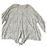Lounge Beach Lunge White & Black Tie Front Women's Blouse Size Medium | 35-12 Photo 2