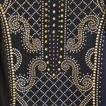 JM Collection  BLACK GOLD SILVER STUDDED DESIGN TOP SHORT SLEEVE SIZE SMALL Photo 6