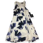 Lulus NWT  White Blue Floral Print Deep V-Neck Sleeveless A-Line Dress Size Small Photo 10