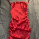 Oh Polly  Backless Ruched Satin Mini Dress  Photo 0