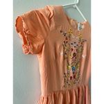 Clad & Cloth Dress Women’s XS Fit and Flare Embroidered Floral Peach Spring Photo 3