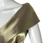 Cachet Dress Womens 4 Gold Satin Gown Rosette Evening Wear Formal Wedding Party Photo 7