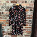Kate Spade Black Floral Smock Waist Dress, S Photo 6