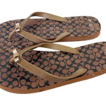 Coach Brown Monogram Thong Flip Flops Sz 9/10 Photo 0