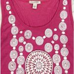 Boston Proper  Tank Top Shell Beaded Pink Sleeveless Shirt Size Women's Small Photo 1