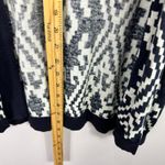 Talbots  Cardigan Womens M Blue Ivory Geometric Knit Open Front Cotton Photo 3