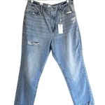 Good American NWT  Good Boy 28 Distressed Straight Leg Jeans in Blue802 Photo 9