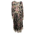 VTG 90s STARINA Sheer Floral Maxi Dress M Whimsigoth Fairy Grunge Lace Romantic* Black Size M Photo 1
